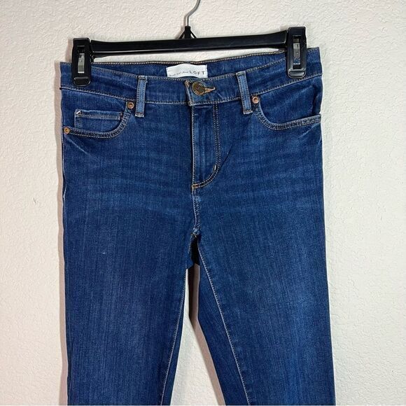 LOFT Blue Cotton Blend Mid Rise Ankle Legging Jeans Womens Size 26/2 - Picture 2 of 9